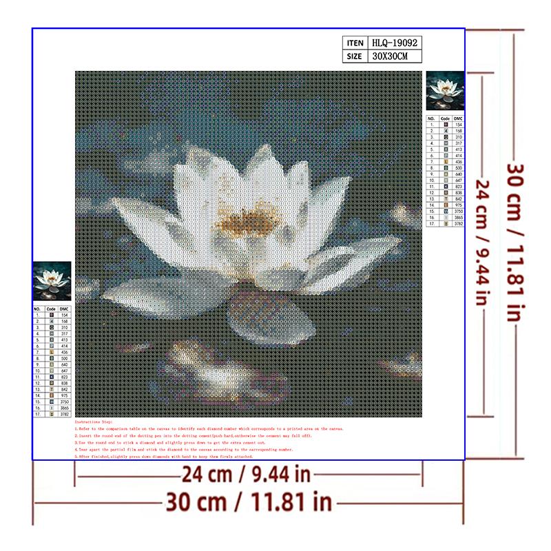 5d DIY Алмазная картина, вышивка крестом, белые цветы лотоса, алмазная вышивка, мозаика, полный круглый дрель, домашний декор, искусство