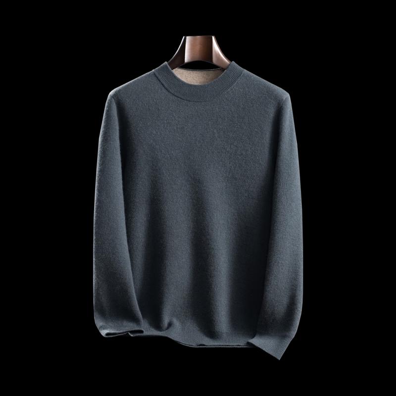 Pierre Cardin Мужской вязаный свитер 100% кашемир с полувысоким воротником