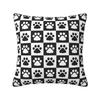 Dog Paw Footprint Checked Pattern Throw Pillow Covers Decoration Cushions Cover For Sofa Chair Square Polyester Pillowcas