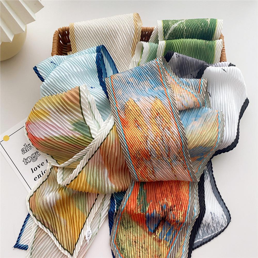 New Scarves Silk Scarves Women'S Spring And Autumn Season Long Decorative Professional Scarves Summer Thin Styles Paired With Shirts Stylish