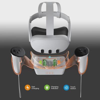 Зарядная база для гарнитуры и контроллера виртуальной реальности Meta Quest 3 с подсветкой (Модель TY-3835)