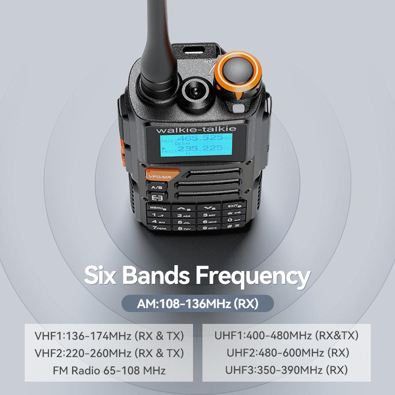 Baofeng BF-K69 Long Range Walkie Talkie Wireless Copy Frequency Multi Band UHF VHF Type-C Ham Two Way Radio UV-5R UV-K6 Upgraded