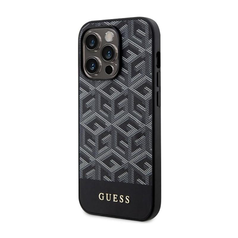 Guess Gcube Stripes Magsafe - Etui Iphone 14 Pro (Czarny)