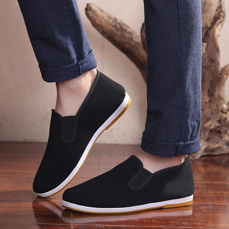 Зимние теплые подошвы из говяжьей жилы, мужская повседневная обувь с бархатной подкладкой для ног, обувь из хлопка для мужчин среднего и пожилого возраста