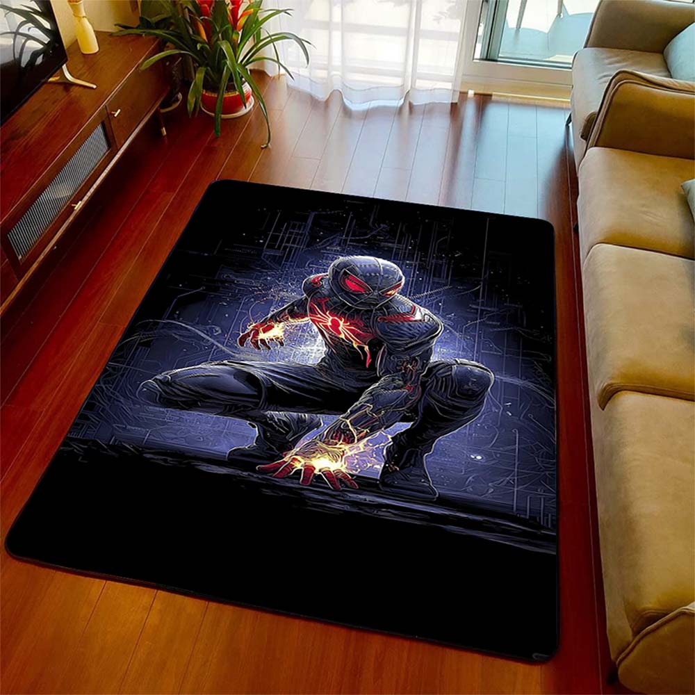 Spiderman Pattern Floor Mat Soft Polyester Area Rug Non-Slip Carpet for Living Room Bedroom Home Decor -QJY