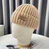 Wool hat women's winter Korean fashion versatile labeling letter knitted hat winter thermal ear protector cover hat men