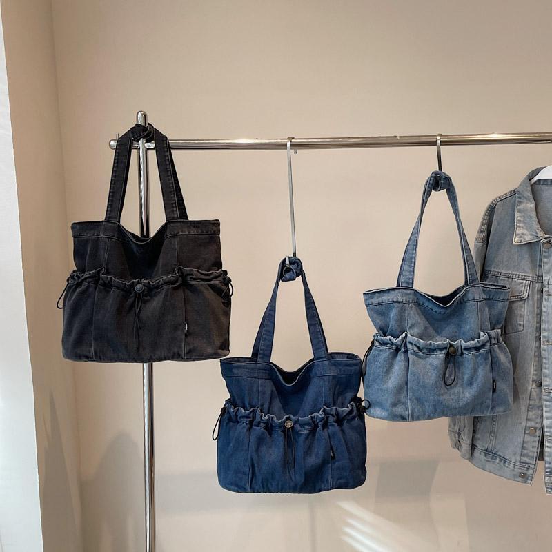 Большая вместительная джинсовая сумка-тоут женская сумка через плечо студенческая сумка для занятий