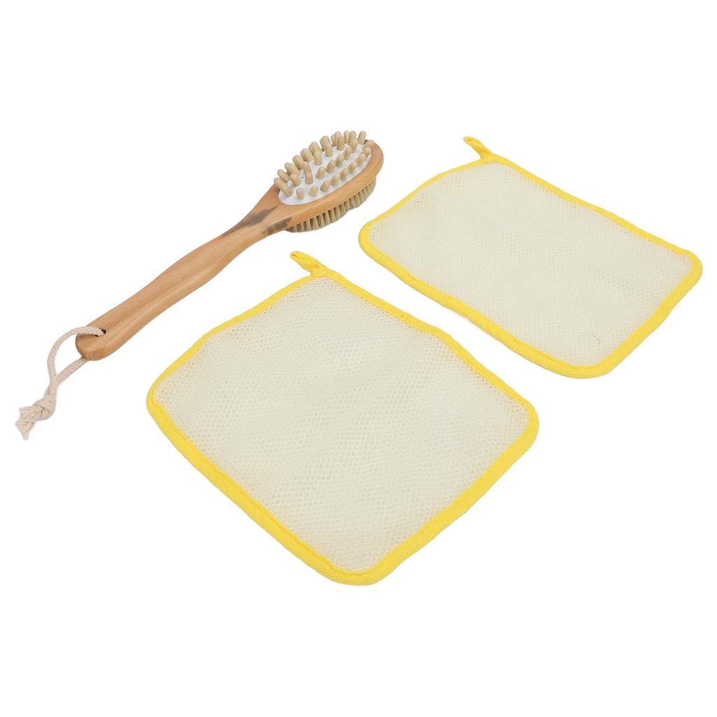 Набор из 2 отшелушивающих полотенец для душа с массажным полотенцем и двухсторонней длинной ручкой для ванны