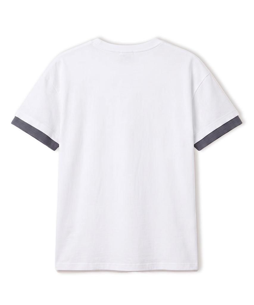 VANNWORKS [Crop] Layered Roll-Up Short Sleeve T-Shirt (Vs0301) White
