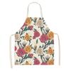 Home Decor Kitchen Dining Room Cooking Bib Aprons Linen Floral Pattern Women's Aprons