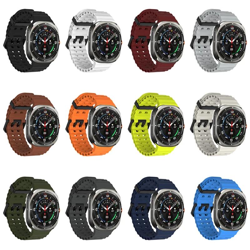 Soft Loop Silicone Bracelet for Samsung Galaxy Watch 7 Ultra 47mm Sports Men Women Strap for Watch ULTRA7 47mm NO Gaps Curved End Band