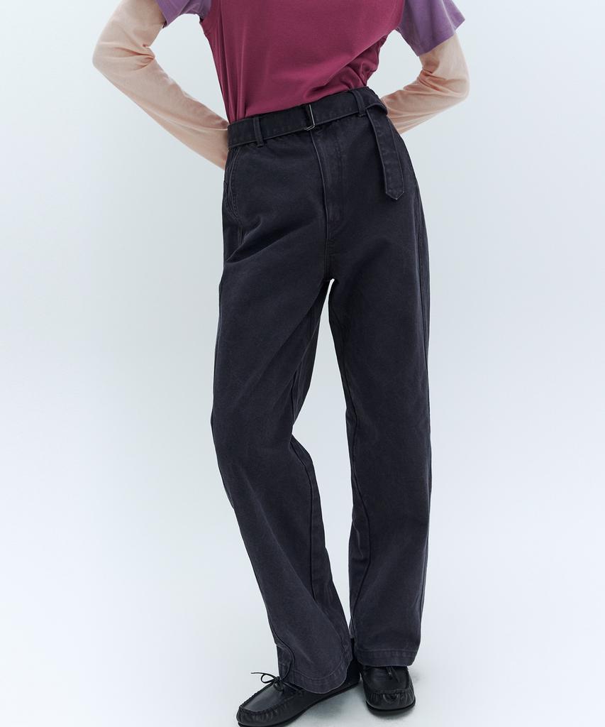 CITYBREEZE Belted Curved Pants_2 Colors