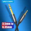 Vention AUX-кабель 3,5 мм на 6,35 мм Аудиокабель Jack 3,5 на 6,5 Штекер-штекер AUX-шнур для гитары, микшера, усилителя, CD-плеера, динамикаХороший продукт