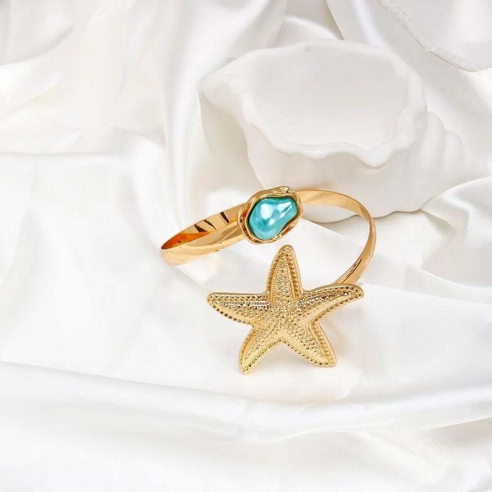 Pearl Starfish Upper Arm Cuff Bracelet Summer Armlet Bangle Ocean Beach Jewelry