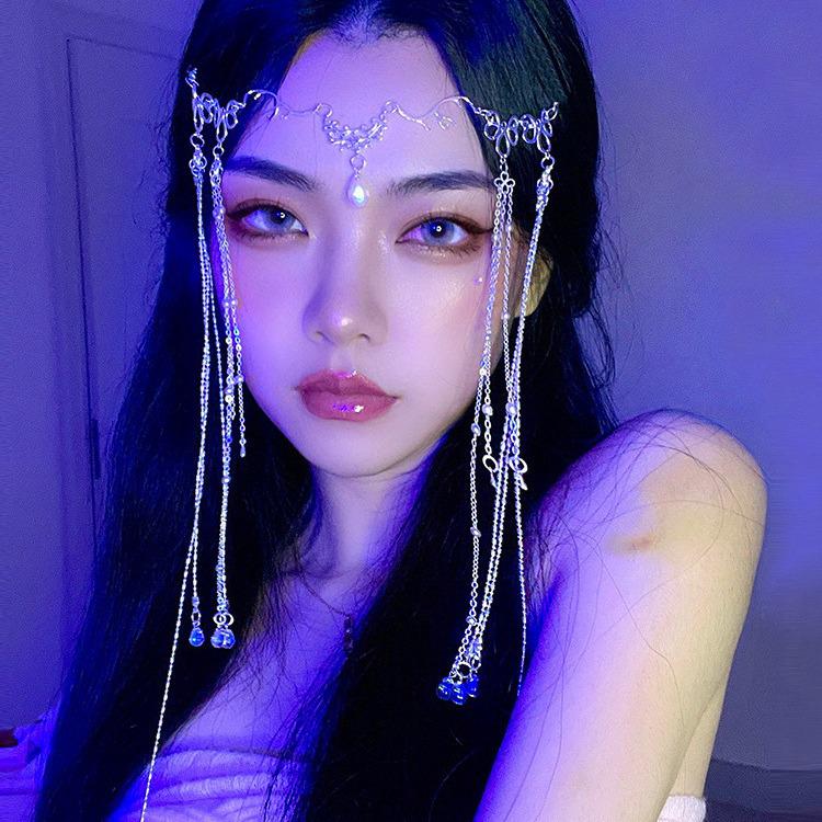 Вдохновленный Чжао Лусы головной убор в стиле ханьфу: Древняя кисточка для волос и вуаль для лица