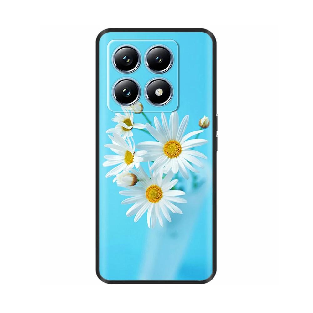 Чехол для Xiaomi 14T Pro Силиконовый Роскошный Цветок Мягкий Бампер Для Xiaomi Mi 14T Чехол для Телефона Модный ТПУ Fundas для Xiaomi 14T 14 t