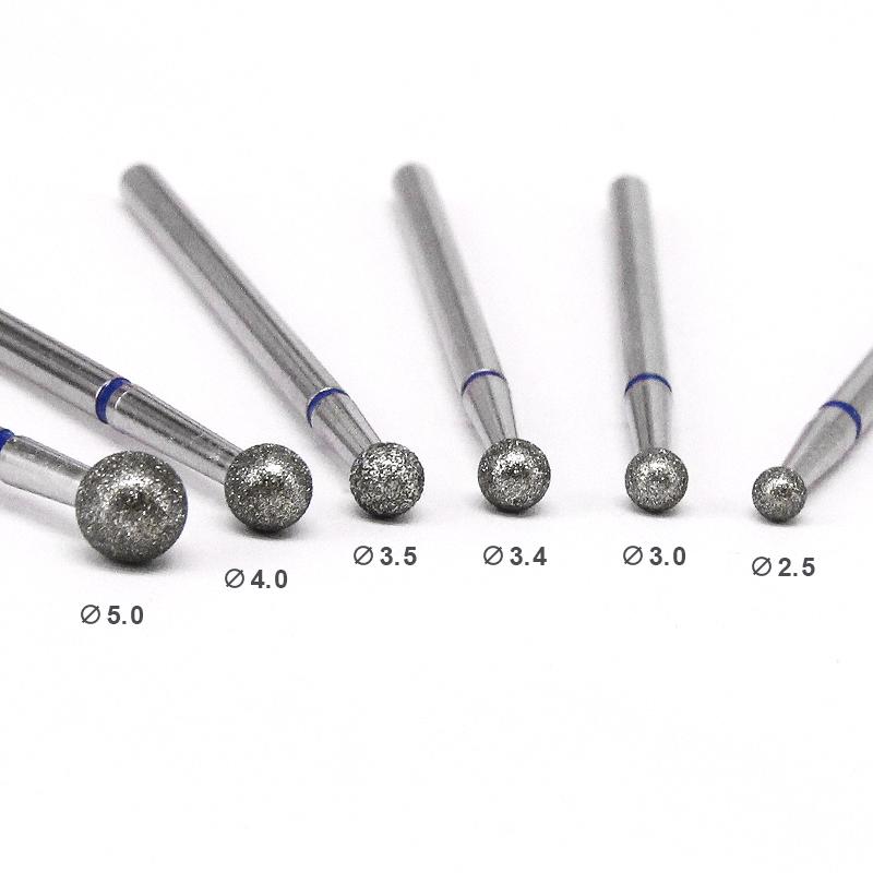 Nail Polishers Diamond Rotary Burs 5.0/4.0/3.5/3.4/3.0/2.5 Nail Drill Bits Manicure Pedicure Set 0-35000rpm Professional