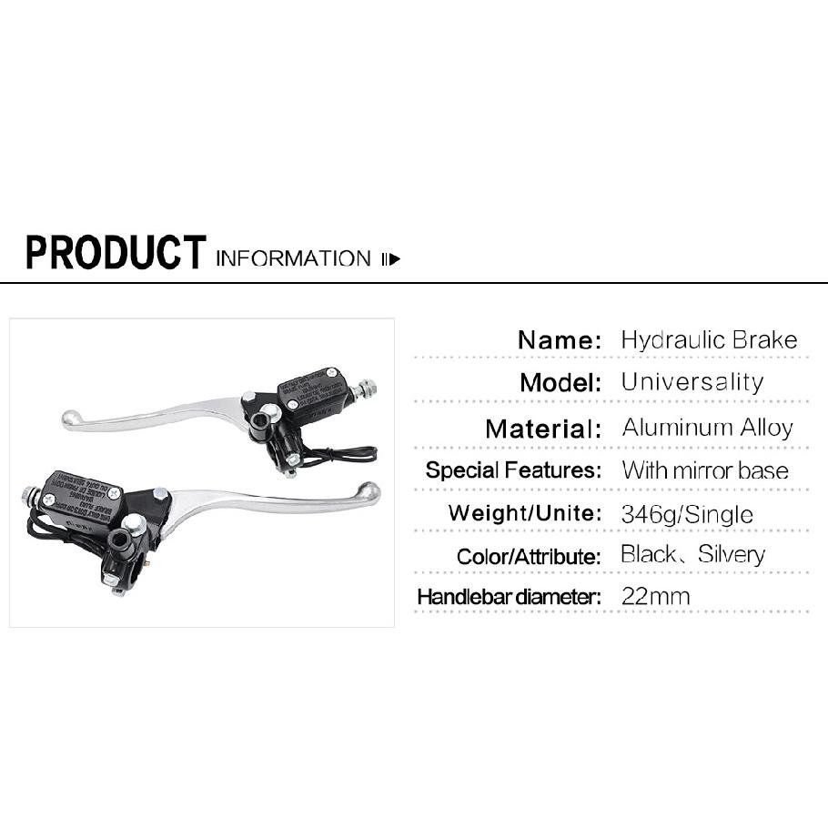 Universal 14mm Black 7/8" 22mm Motorcycle Front Brake Clutch Master Cylinder Motorbike Hydraulic Pump Motorbike Brake Lever