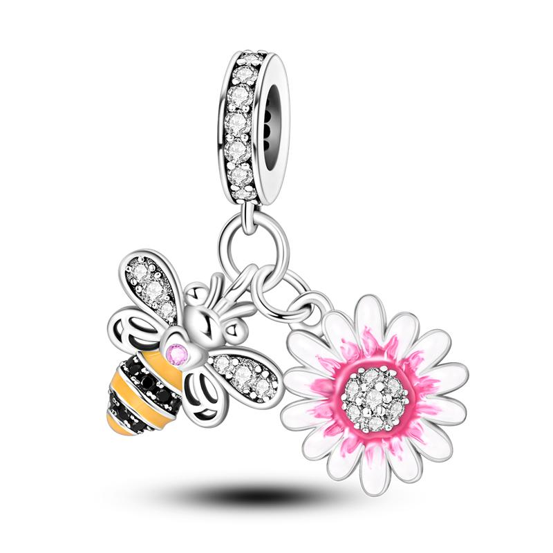 Модные Шармы-Подвески Весенней Серии 100% Медь Цветок Птицы Бабочка Подвеска Подходят для Оригинального Браслета Qikaola Ювелирные Изделия