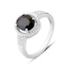 Silver Ring with Natural Sapphire 2.602ct, Cubic Zirconia, Weight 3.57 G (2162766)