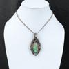 Variscite Pendant Copper Wire Wrapped Pendant Gemstone Copper Jewelry Rainbow Moonstone Pendant Engagement Gift Handmade Variscite Jewelry