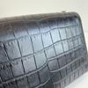 [Pre-Owned] Ysl Kate Silver Logo Chain Crocodile Pattern Embossed Glossy Calfskin Leather Tassel Crossbody Shoulder Bag Medium - Excellent #4O0005