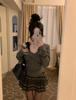 Женский приталенный топ с одним плечом, кружевной, многослойный, для весны и осени 2025
