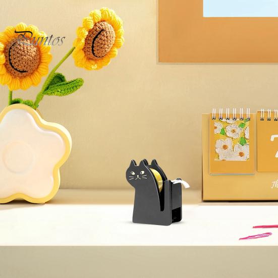 Настольный диспенсер для клейкой ленты, деревянный диспенсер в форме кошки для упаковки подарков, держатель рулона клейкой ленты для офиса, дома, школы