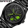 New Product Cool Car Wheel Watches Fashion Business Men's Watch Personal Hollow Disk Steel Band Quartz Watches