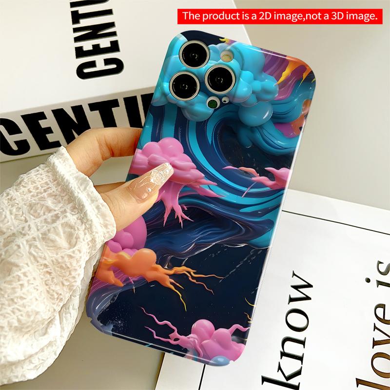 2DFlat Vibrant Cosmic Clouds Mobile Case All inclusive film hard iPhone case, compatible with iPhone 18 Pro Max 17 16 15 14 13 12 11