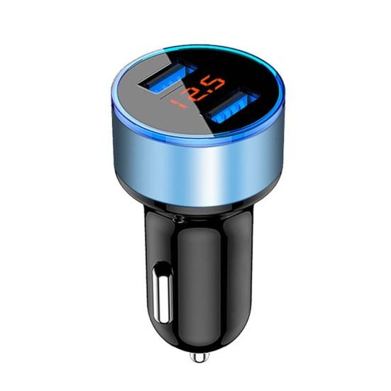 Car Charger Dual Usb 3.1A Adapter Led Voltmeter Display For Iphone Samsung