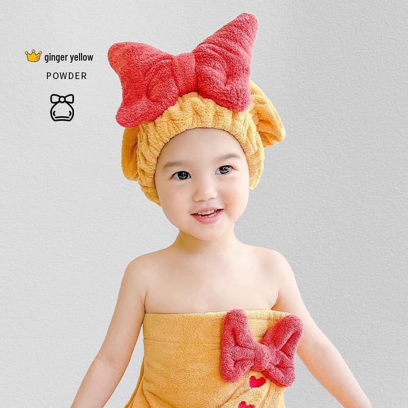 Очаровательная шапочка принцессы с бантом и быстросохнущая шапочка для душа для девочек