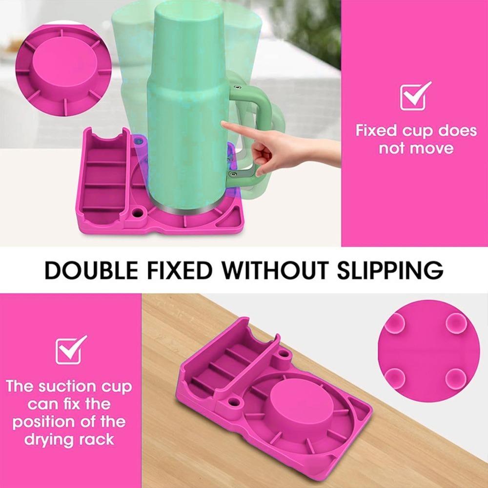 Fast Drying Cup Drainer Rack Suction Cup Design Water Bottle Holder Bottle Drying Rack Bar
