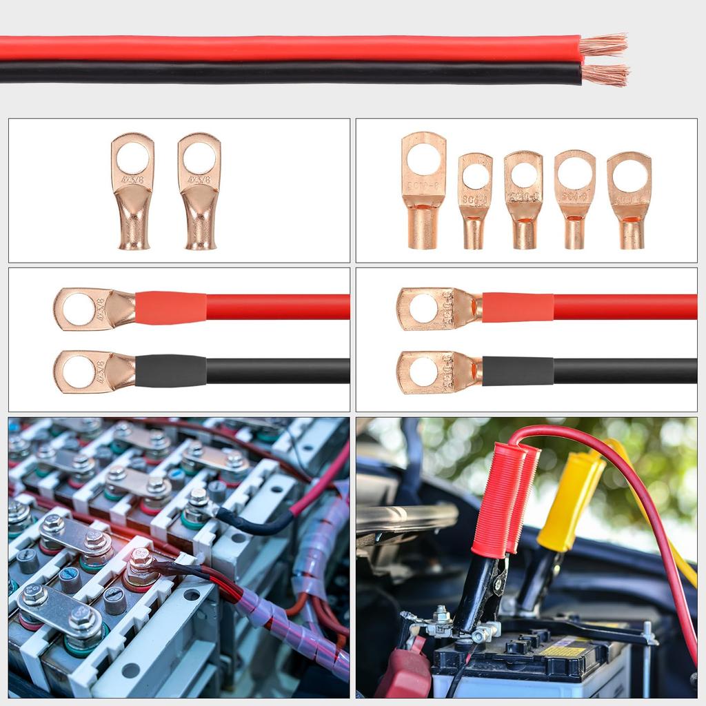 uxcell 2468 12AWG 15m PVC Copper Wire Cable, Red and Black, for LED Strip Lamp Lighting