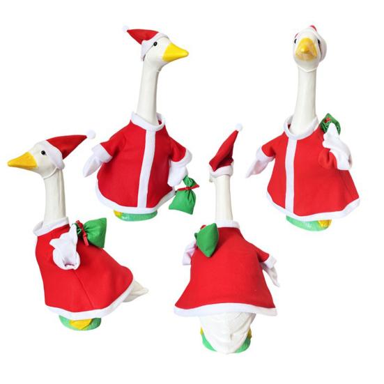 Рождественский наряд для 23-дюймовой статуи гуся для крыльца, набор одежды и шляпы Санта-Клауса и эльфа для декора газона, патио, двора