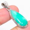 Natural Chrysoprase Gemstone 925 Solid Sterling Silver Gift Pendant 1.75" e6K06