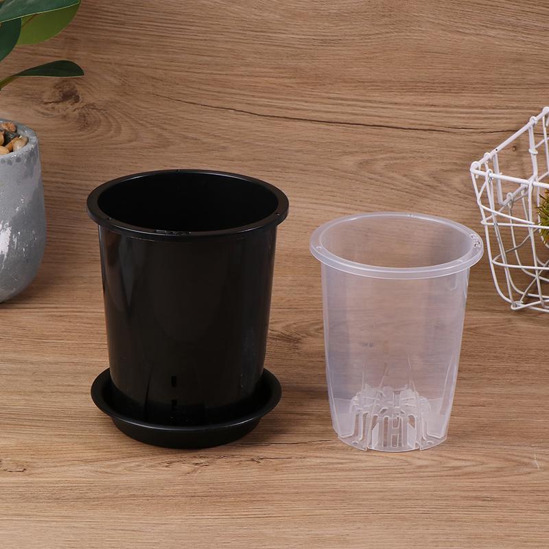 1 шт., цветочный горшок для орхидей, пластиковые горшки с отверстиями, поддон, декоративные контейнеры, утолщенные для комнатного сада, питомника