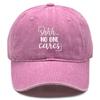 shhh... no one cares" Print Adjustable Baseball Hat, Woman's Cap Raw Brim Fashion Sunshade Unisex Snapback Sun Hat