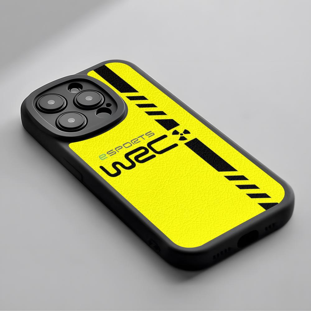 Логотип WRC Rally Racing модный узор Чехол для телефона Для iPhone 16 15 14 13 12 11 Plus Pro Max Силиконовый чехол из овчины черный