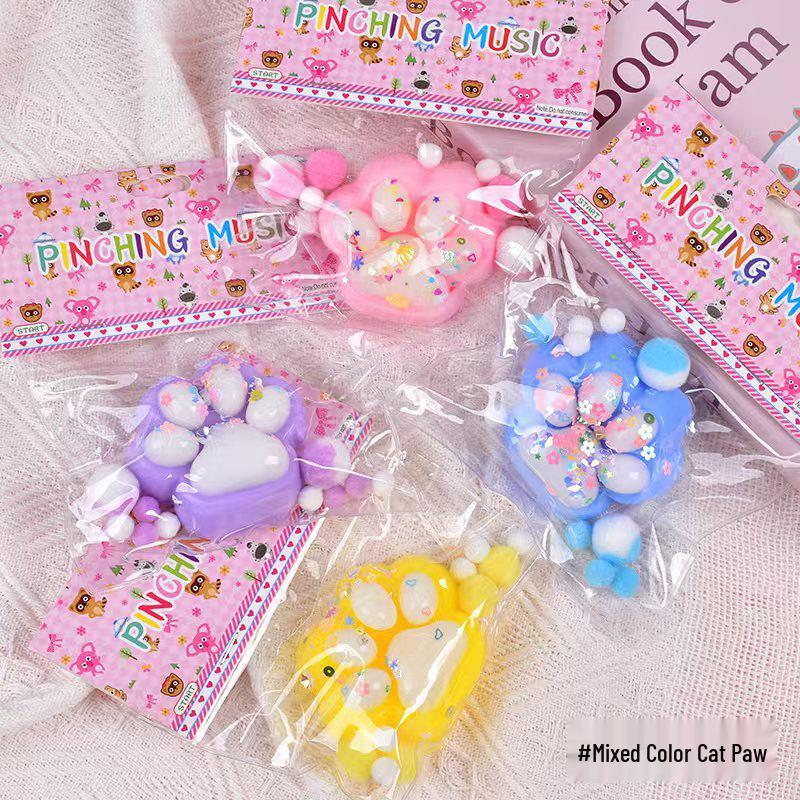 Dopamine Big Cat Paw Plush Squeezy Toy - Super Soft TPR Decompression Artifact