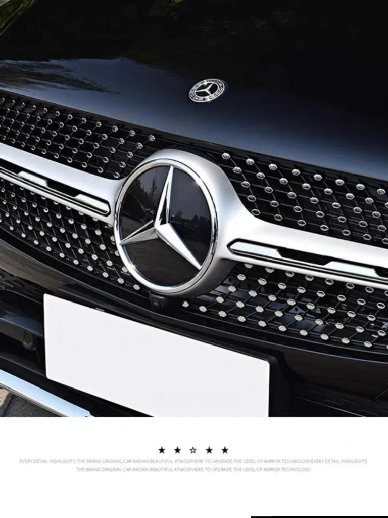 C200 E200 For Mercedes Benz 3D Car Grill Emblem Star Badge Front Grill Logo For Mercedes Benz W204 W205 W213 X253 A B C E S CLA