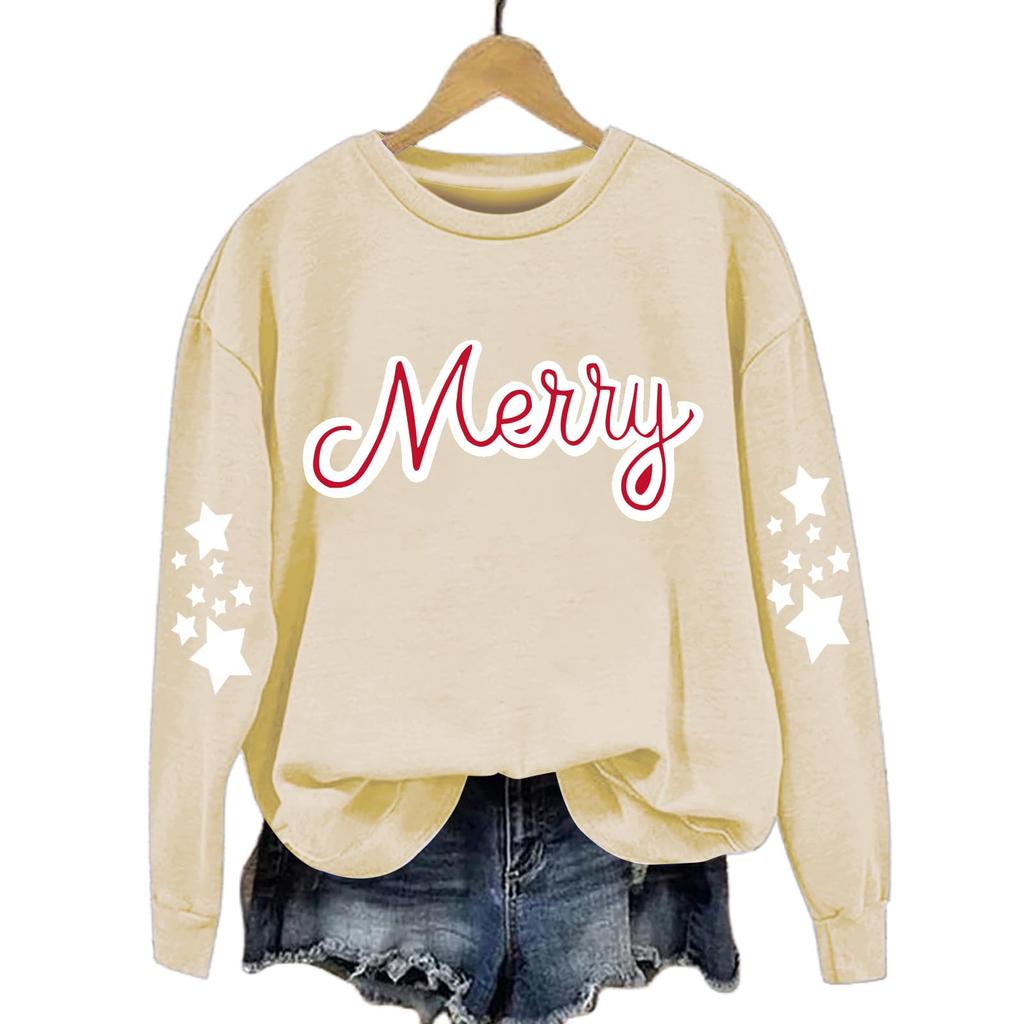 Women's Loose Comfortable Casual Fashionable Character Printing Round Neck Long Sleeved Sweatshirt
