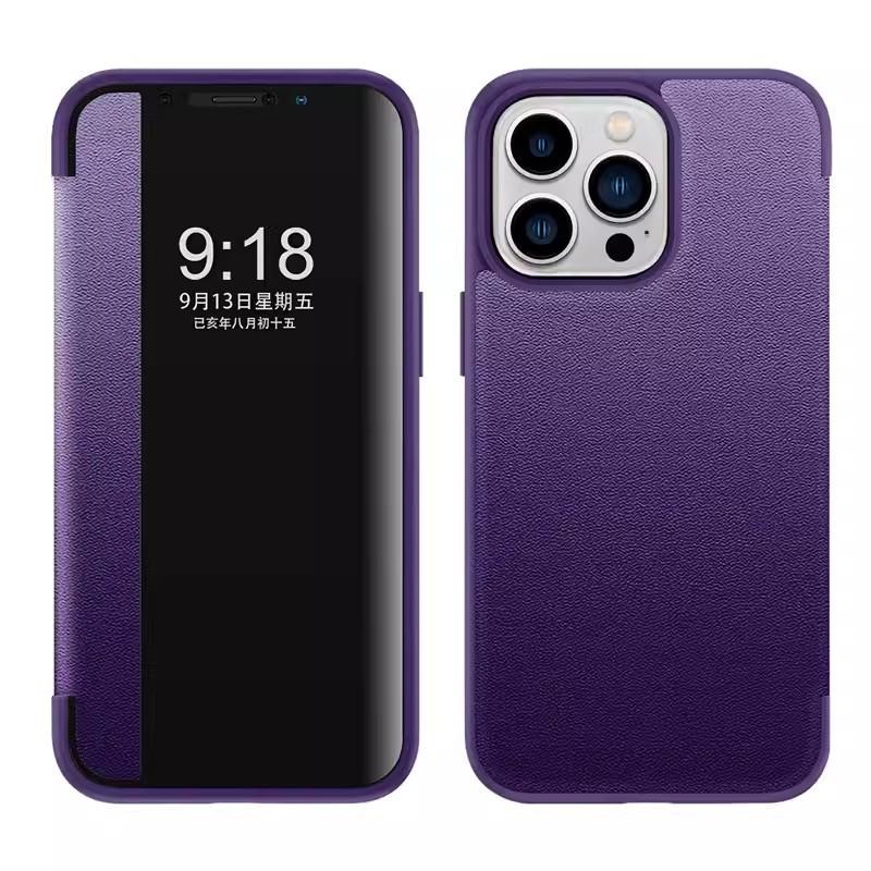 Подходит для iphone17 раскладушка кожаный чехол чехол для мобильного телефона бизнес-окно Apple 16PROMAX всесторонний защита 15 противоударный