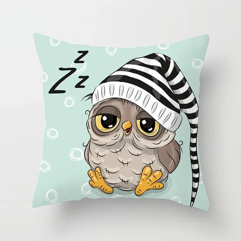 Милые наволочки на подушки с совами  Удобная наволочка x Декоративные подушки для дивана, кровати, машины, пледа, домашнего декора