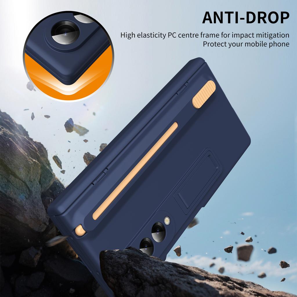 Чехол-подставка для телефона Samsung Galaxy Z Fold4 5G с защитным стеклом для экрана и стилусом