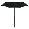 Aluminum Mast Sun Umbrella 270 x 246 cm Black