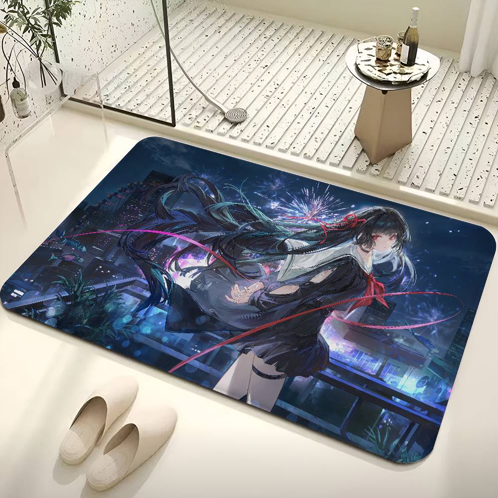 New Kawaii Chisa Gaming Wuthering Waves Cute Anime Room Mats Retro Multiple Choice Living Room Kitchen Rug Non-Slip Welcome Rug