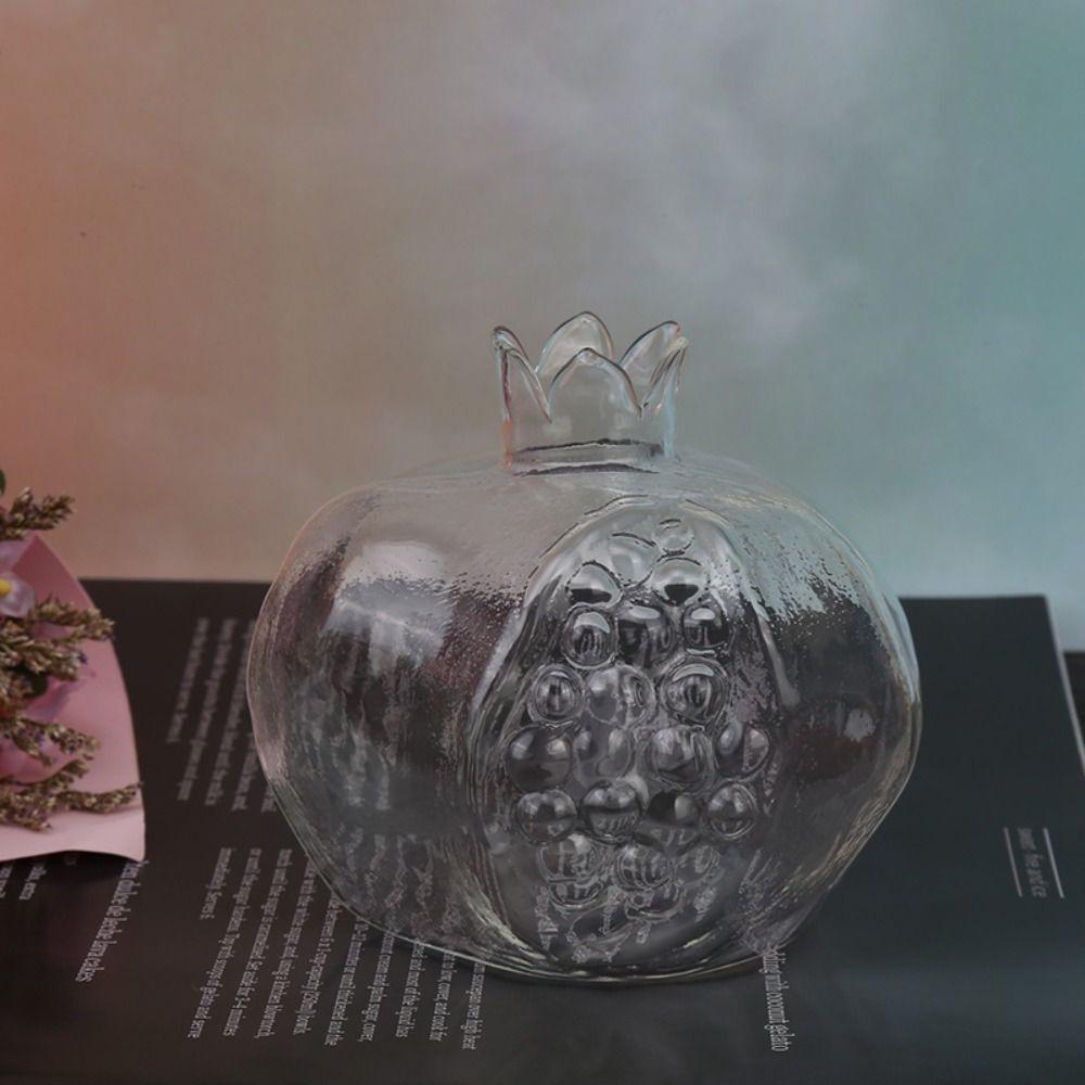 Гранат Гранатовая стеклянная ваза Красная ваза для фруктов Креативная гидропонная ваза для цветов Домашний декор