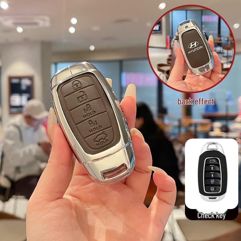2022 Hyundai Custu Key Cover: Durable Metal & Leather Protective Case
