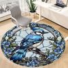 1pc Stained Glass Bird Office Round Area Rug, Under Office Chairs Bedroom Living Room Home Decor, Room Deco